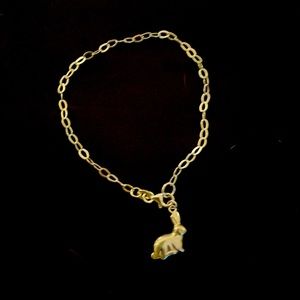Sterling silver chain and sterling bunny charm bracelet